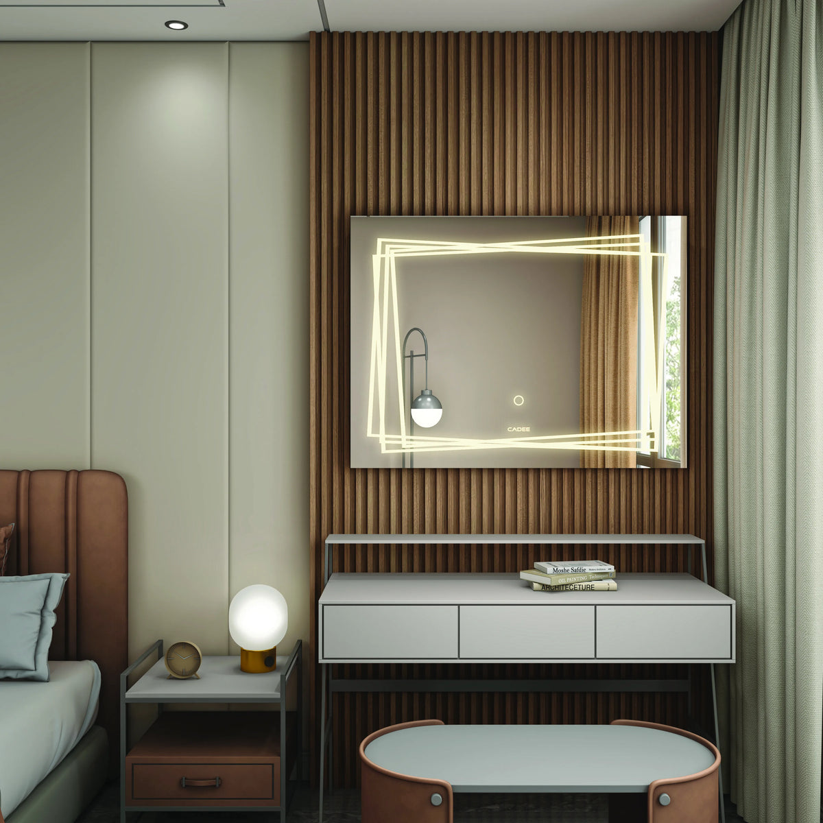 LED Mirror 17 – Geometric Rectangular LED Light Bathroom Mirror