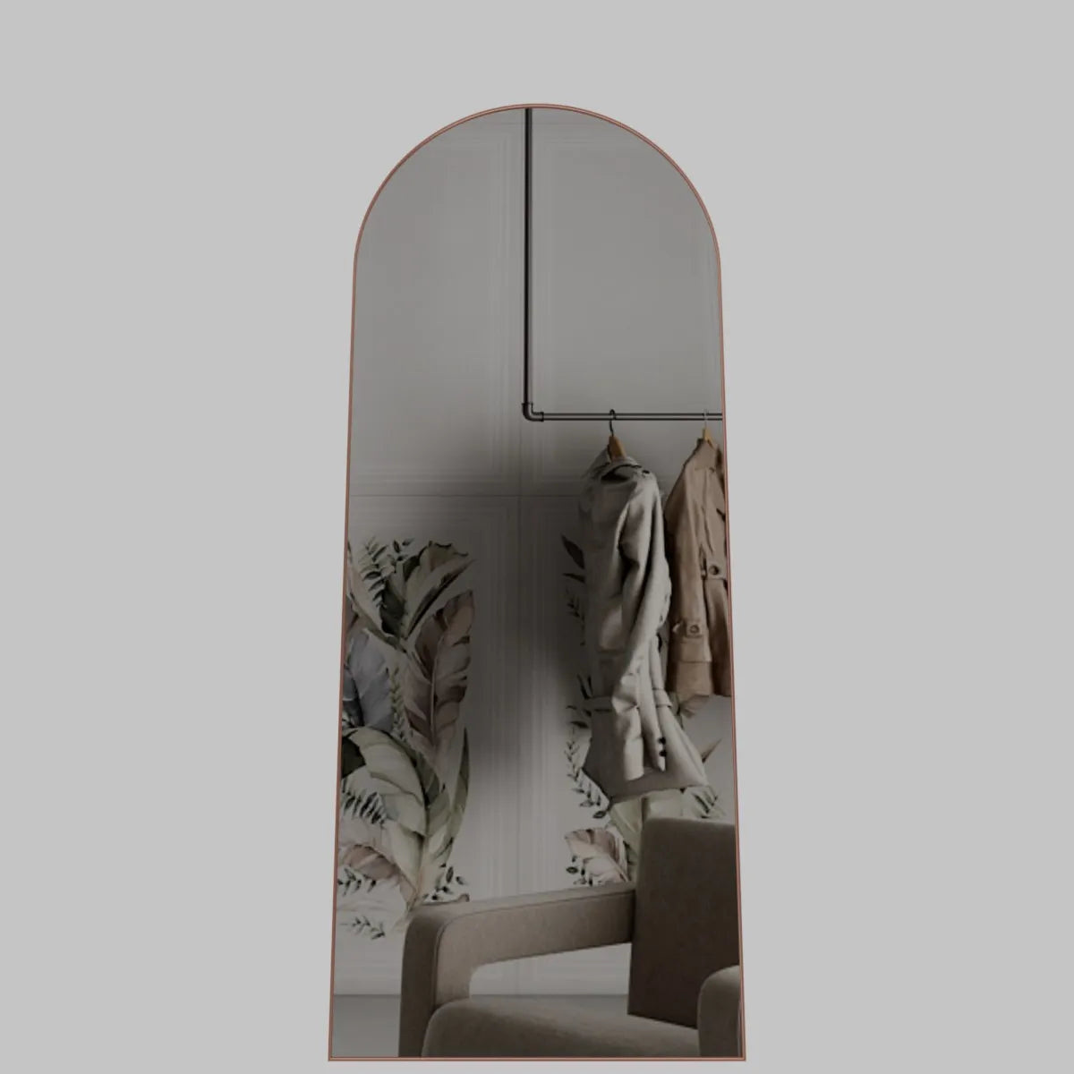 ST 03 – Half Capsule Shape Frame Standing Mirror