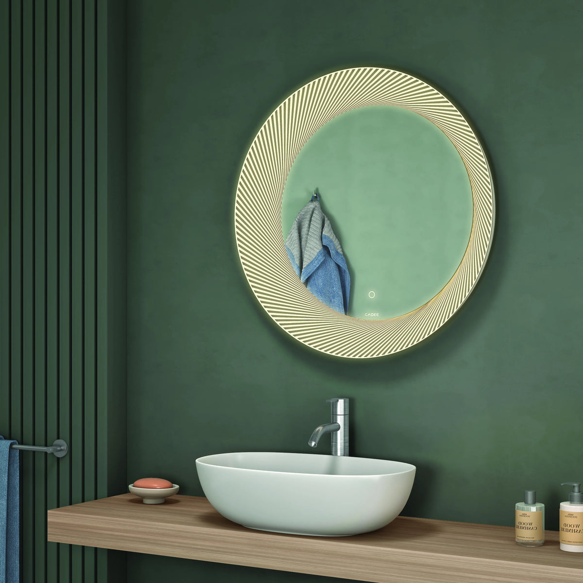 LED Mirror 36 – Sun Rays Rounded Backlit LED Bathroom Mirror