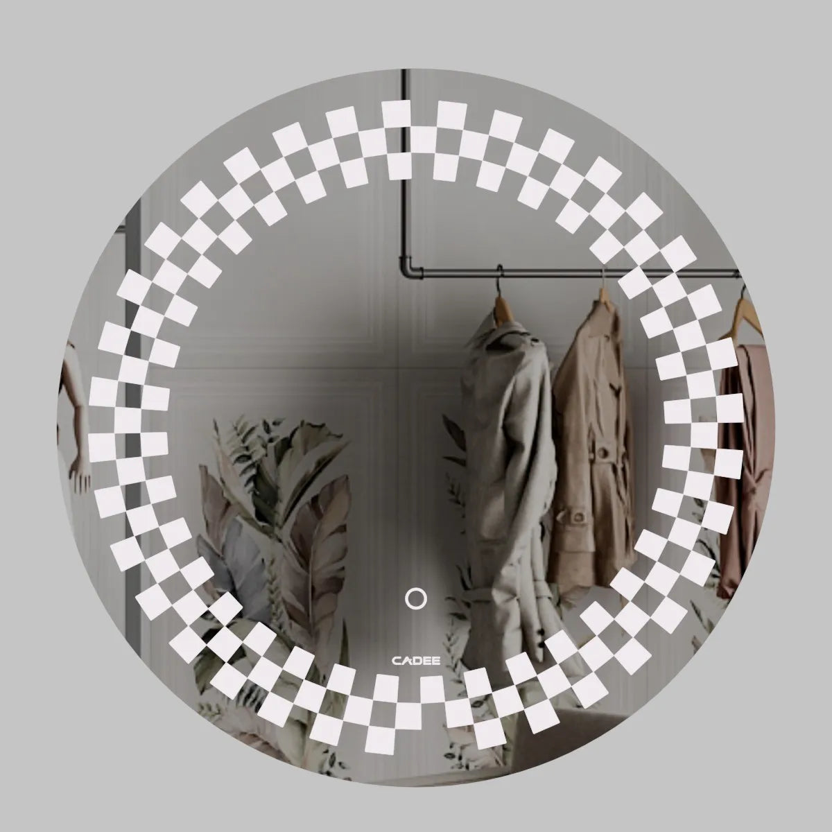 LED Mirror 022 – Checkered Round LED Bathroom Mirror