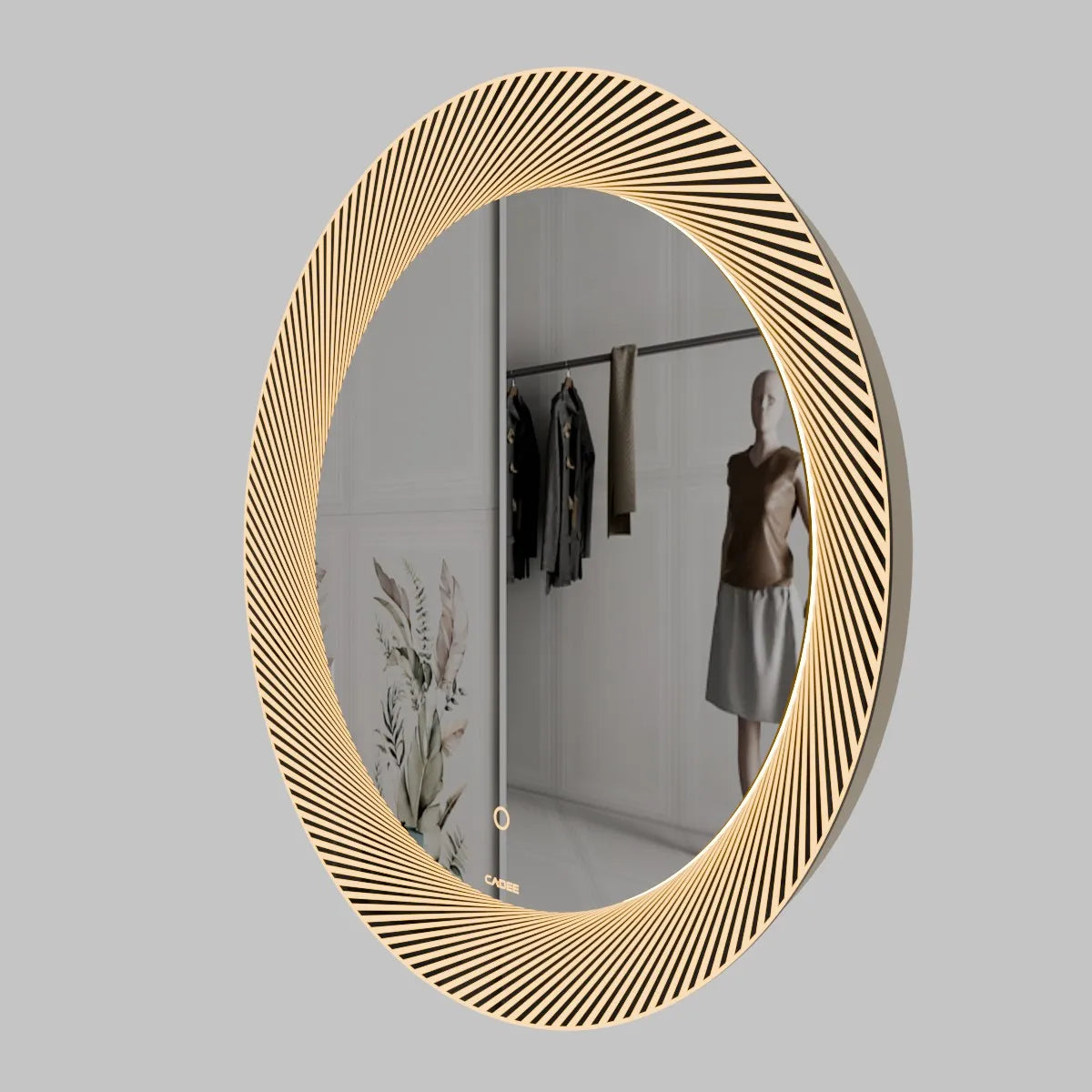 LED Mirror 36 – Sun Rays Rounded Backlit LED Bathroom Mirror