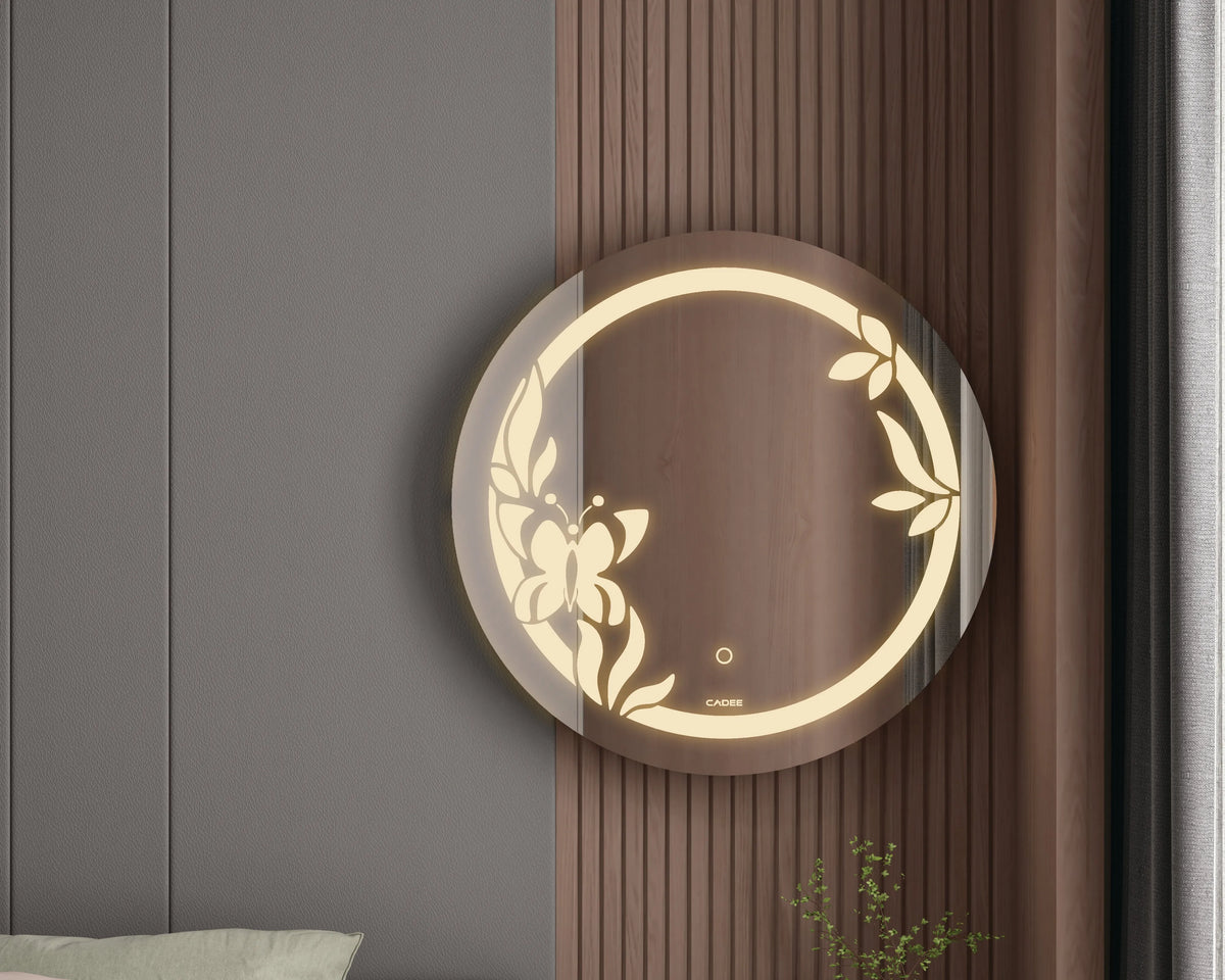 LED Mirror 21 – Butterfly Round LED Light Bathroom Mirror