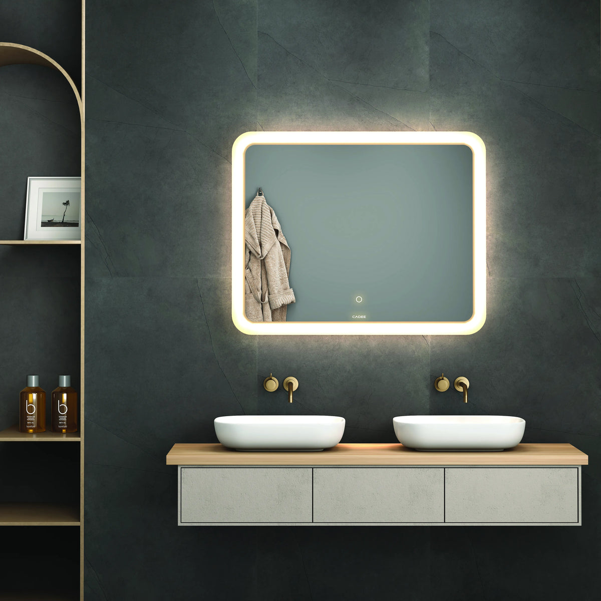 LED Mirror 015 – Rounded Corner Backlit Rectangular Bathroom Mirror