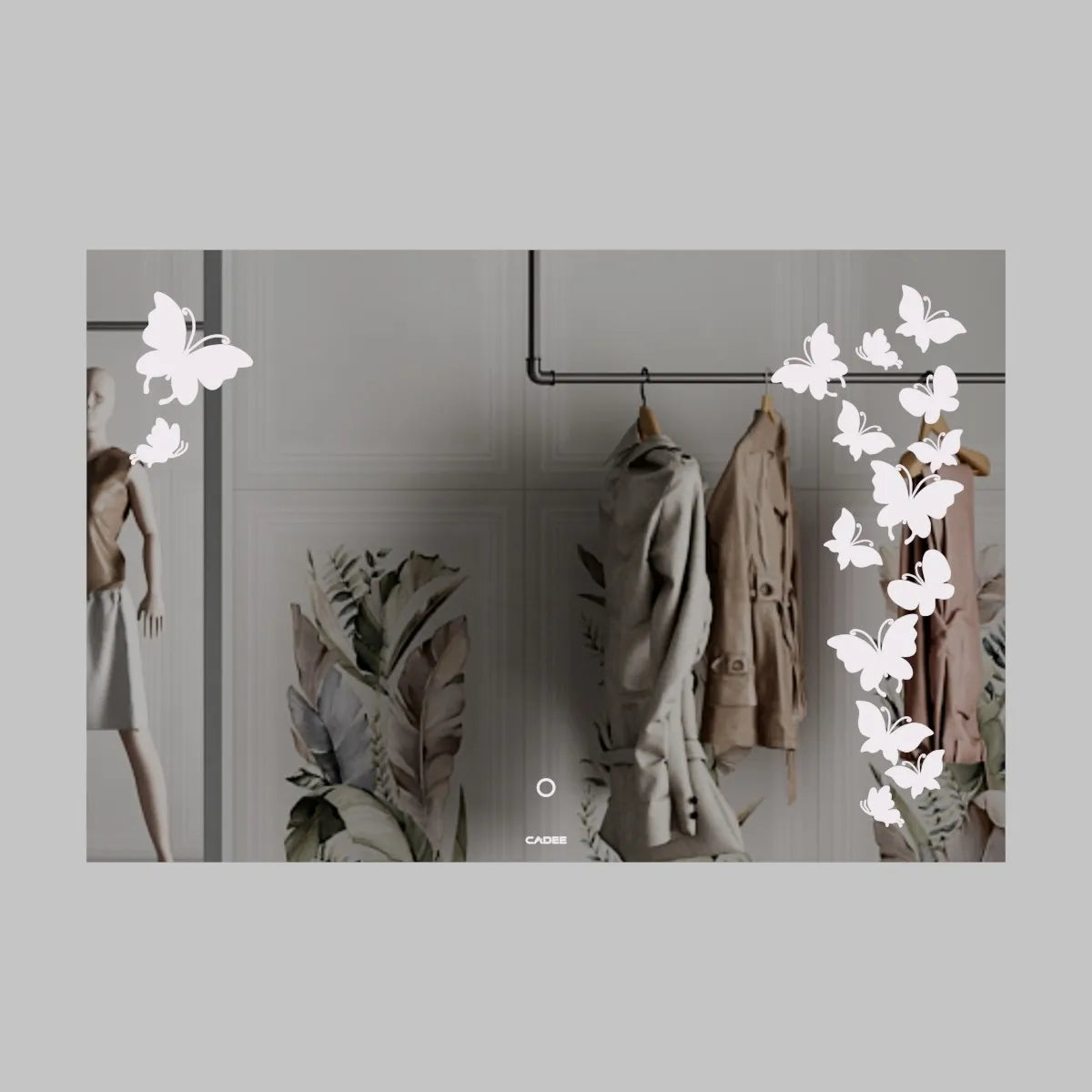 LED Mirror 10  Butterfly LED Bathroom Mirror Horizontal