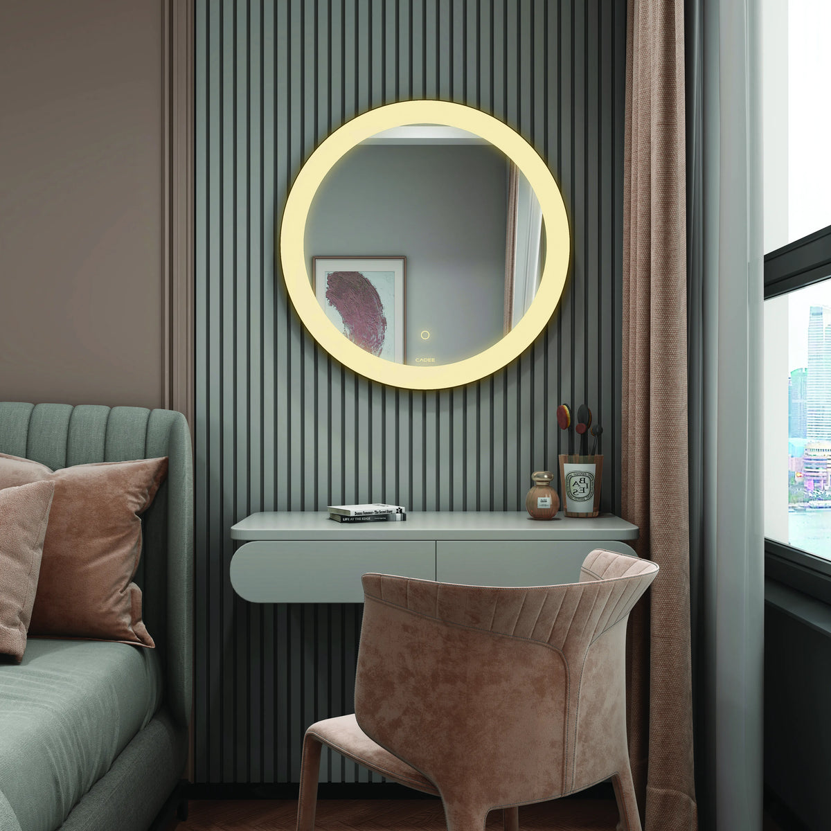 LED Mirror 029 – Round Front-Lit LED Bathroom Mirror with Aluminium Frame