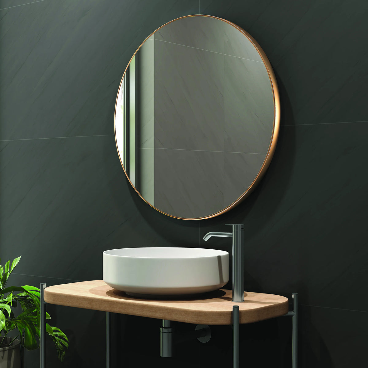 S 02 – Rounded Frame Bathroom Mirror