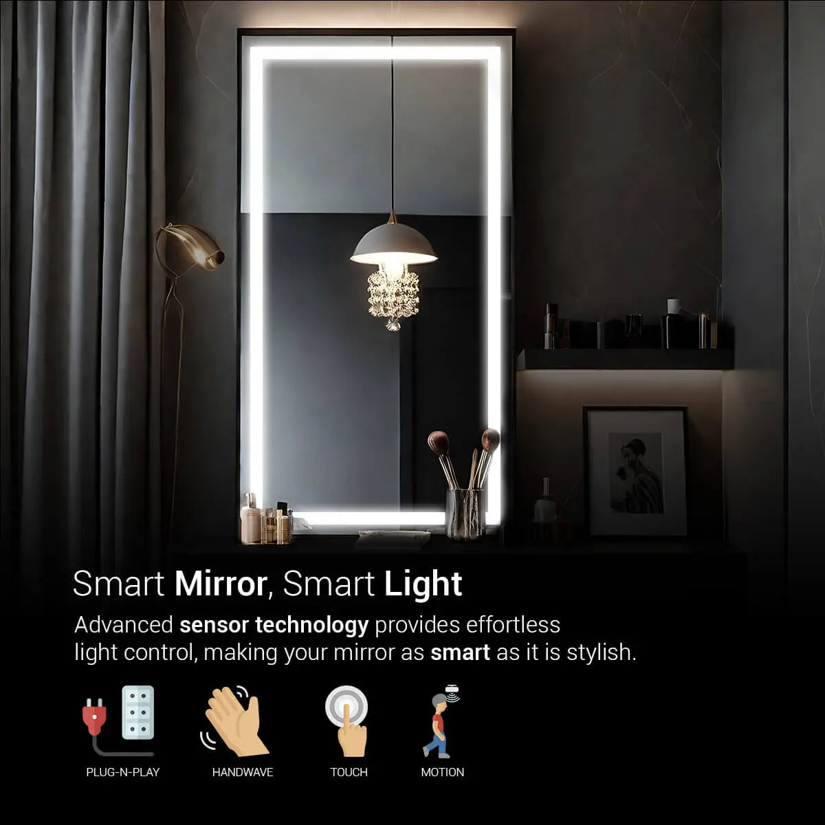 Elegant Border LED Wall Mirror
