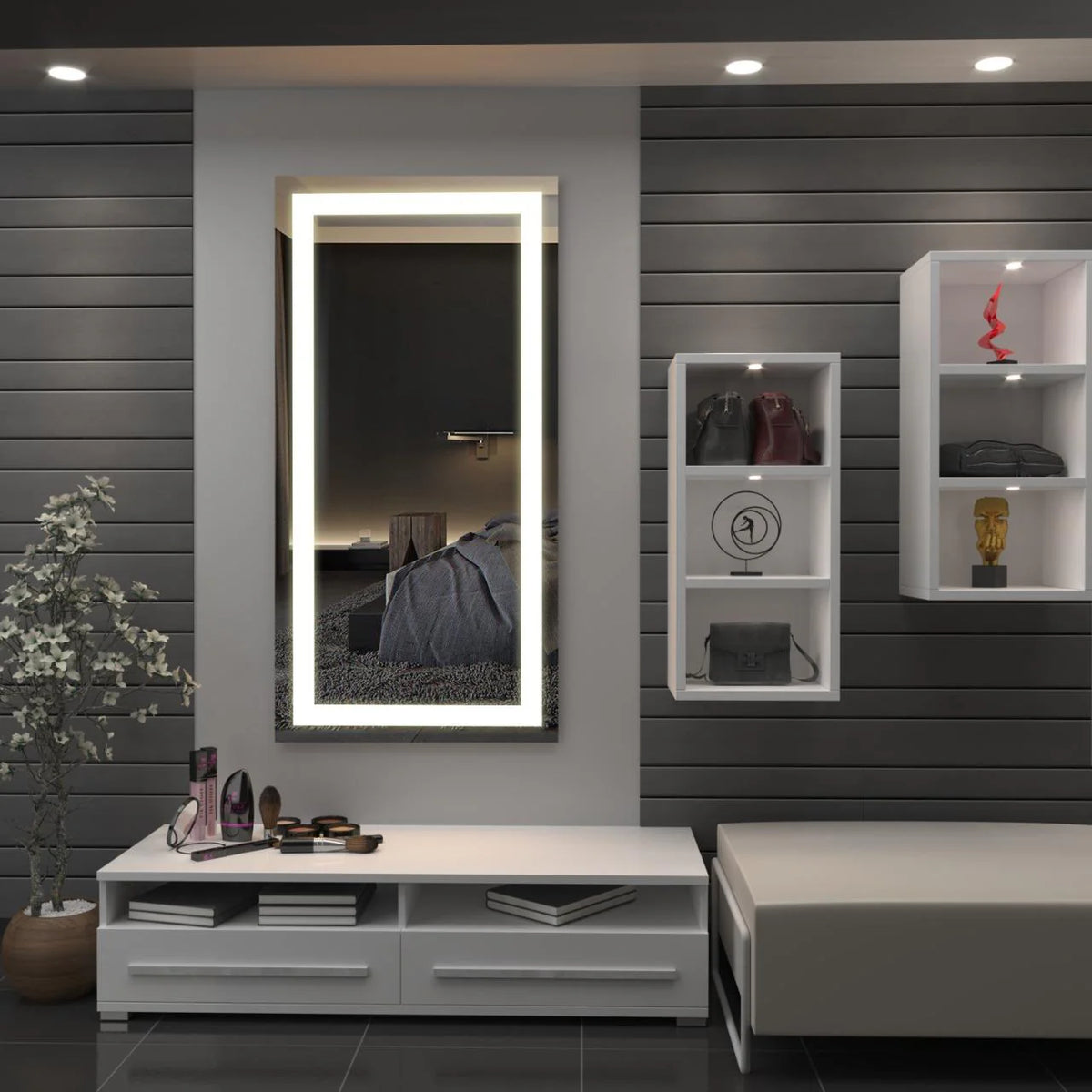 Elegant Border LED Wall Mirror