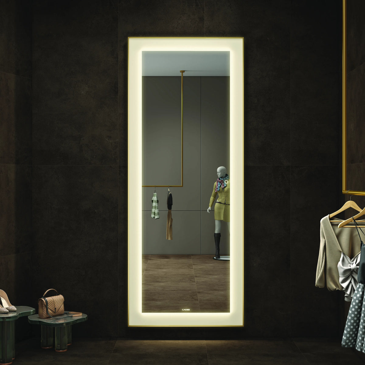 S 06 – Asymmetric Shape Frame Bathroom Mirror