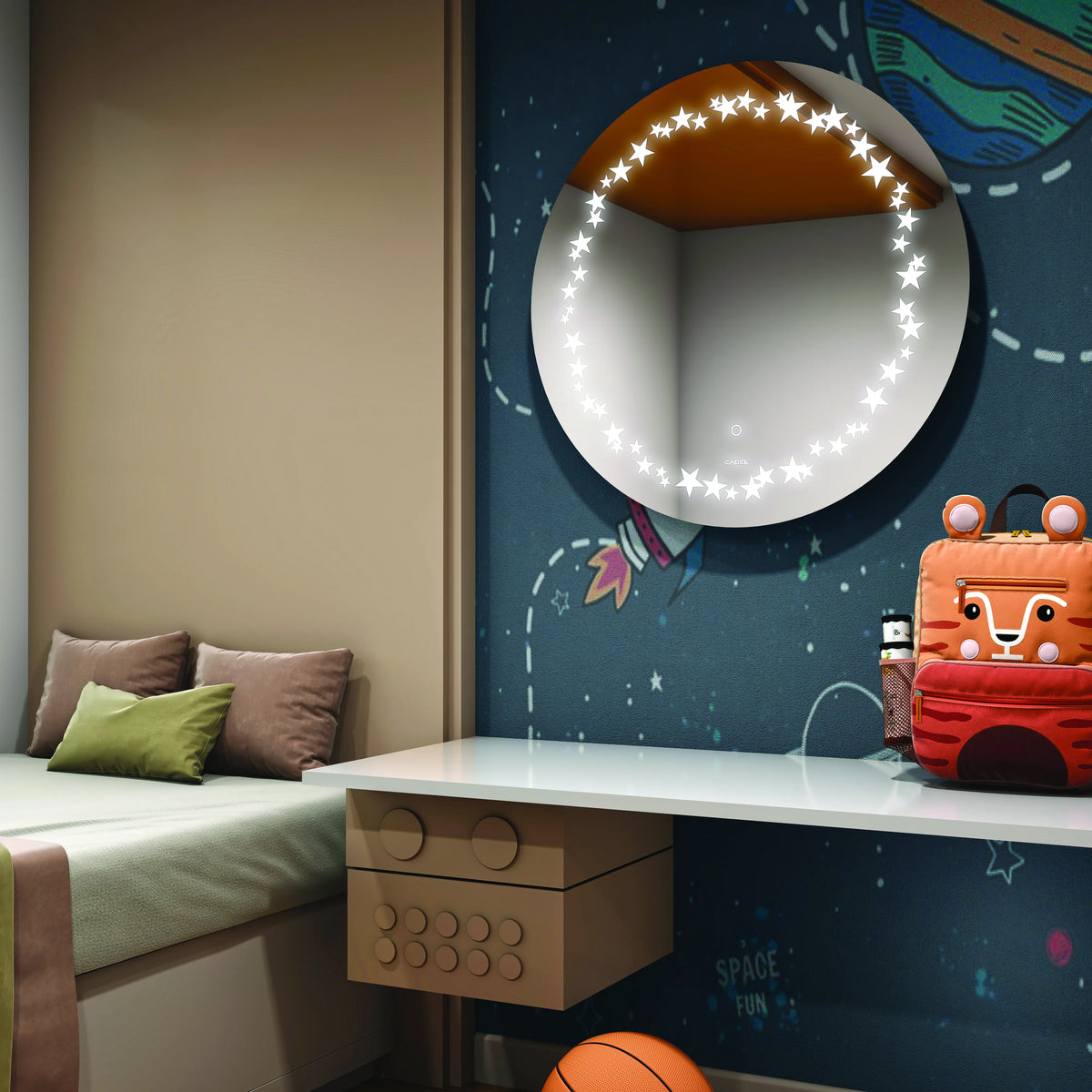 LED Mirror 034 – Twinkling Star Round Kids LED Mirror