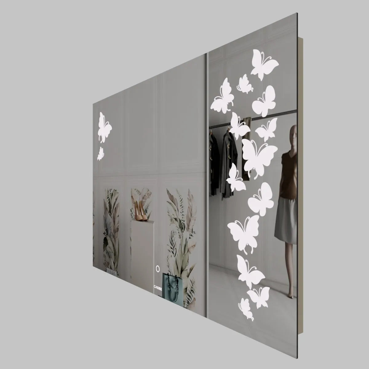 LED Mirror 10  Butterfly LED Bathroom Mirror Horizontal